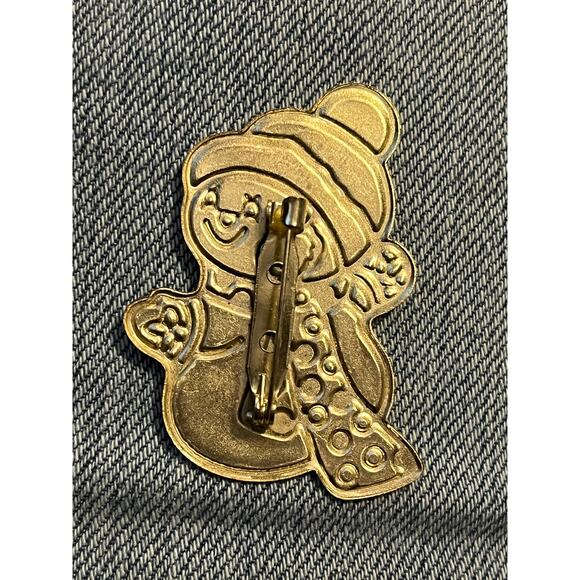 Vintage enamel snowman brooch pin - Picture 4 of 4